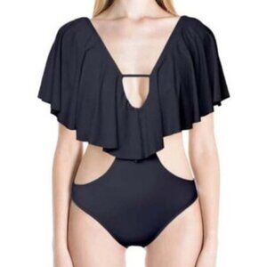 Sauipe Women's Thais Black Monokin Swimsuit One Piece Small NEW